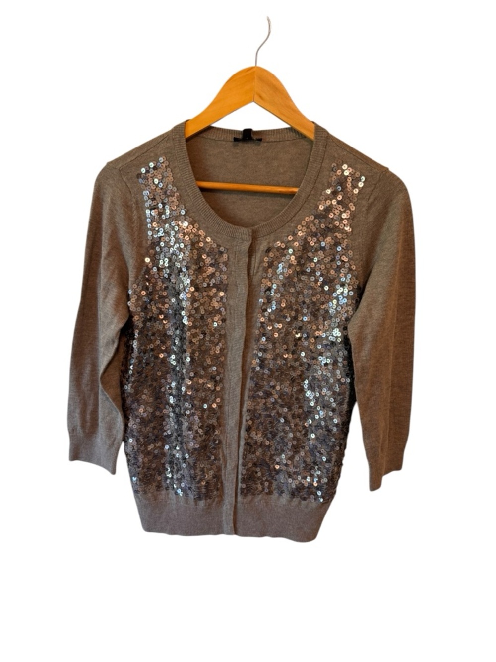 Talbots cardigan sweater gray sequin